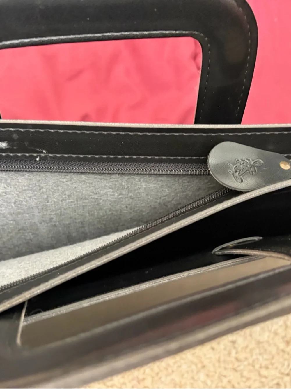 Hazel Classic Black Leather Briefcase